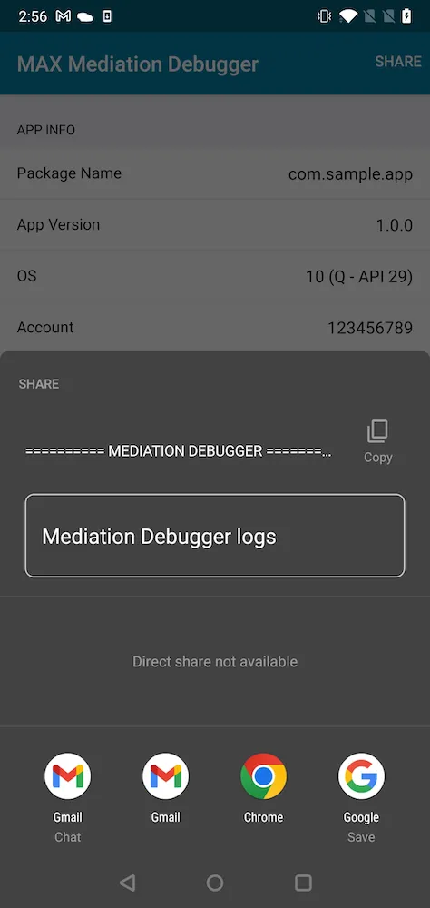 MAX Mediation Debugger. App Info, MAX.