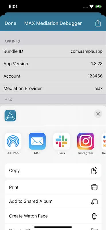 MAX Mediation Debugger. App Info, MAX.