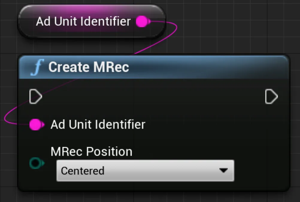 Ad Unit Identifier. Create MRec: Ad Unit Identifier, MRec Position (Centered).