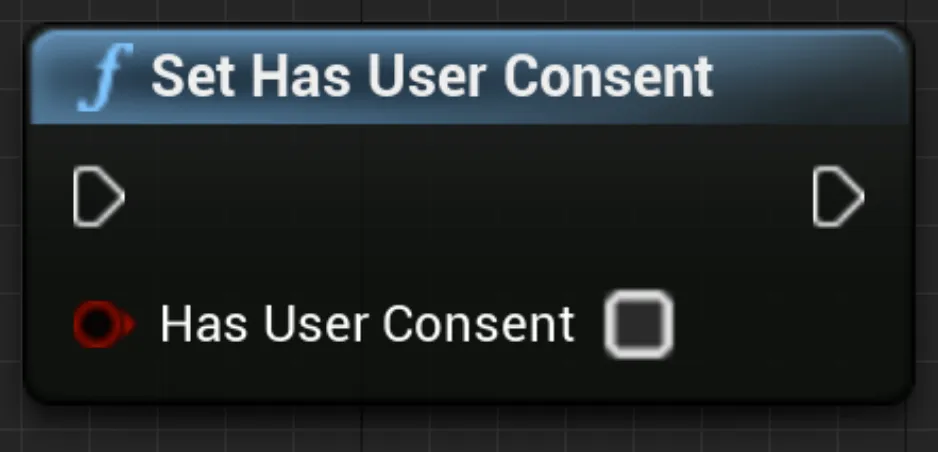 Set Has User Consent. Has User Consent ☐.