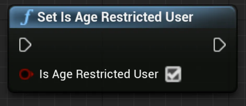 Set Is Age Restricted User. Is Age Restricted User ☑.